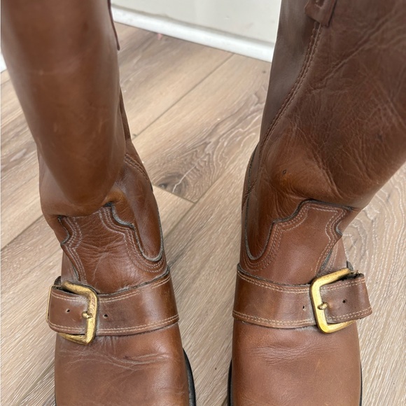 Dingo Vintage Brown Leather Harness Boots Made in USA Men’s Size 8D - Picture 6 of 14